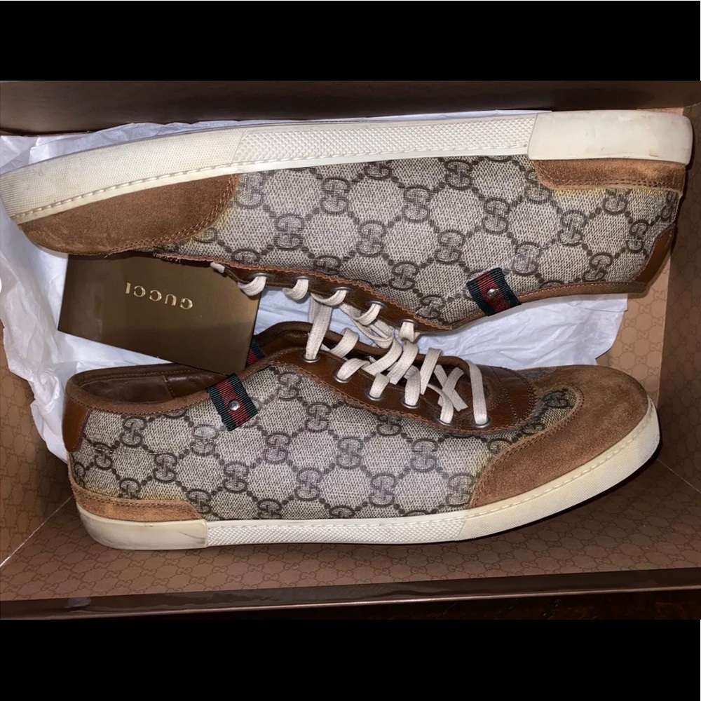 AUTHENTIC Gucci Men Shoes 9.5 Beige GG